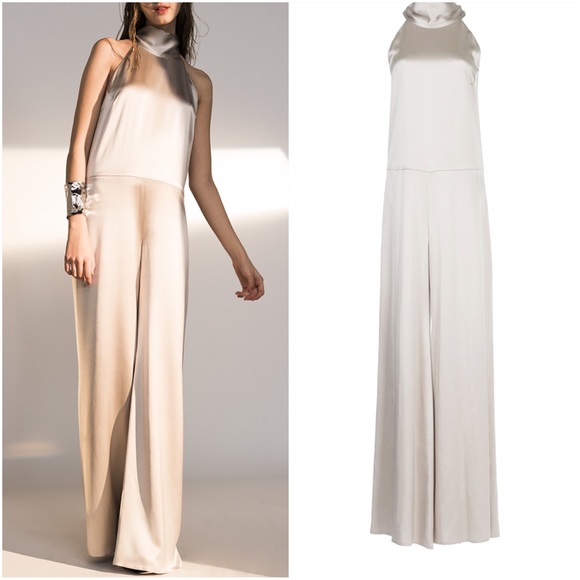 Galvan Pants - GALVAN Slouchy Jumpsuit in Platinum